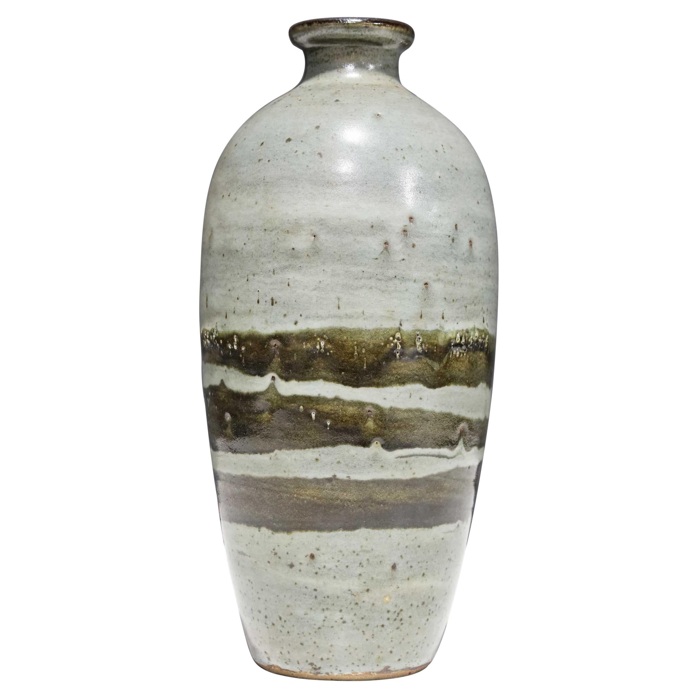 Grand vase en céramique arrondi d'Albert Green