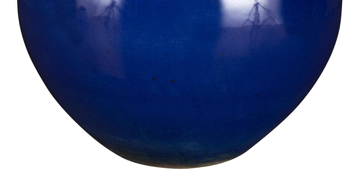 Mid-Century Modern Large Royal Blue Vase For Sale