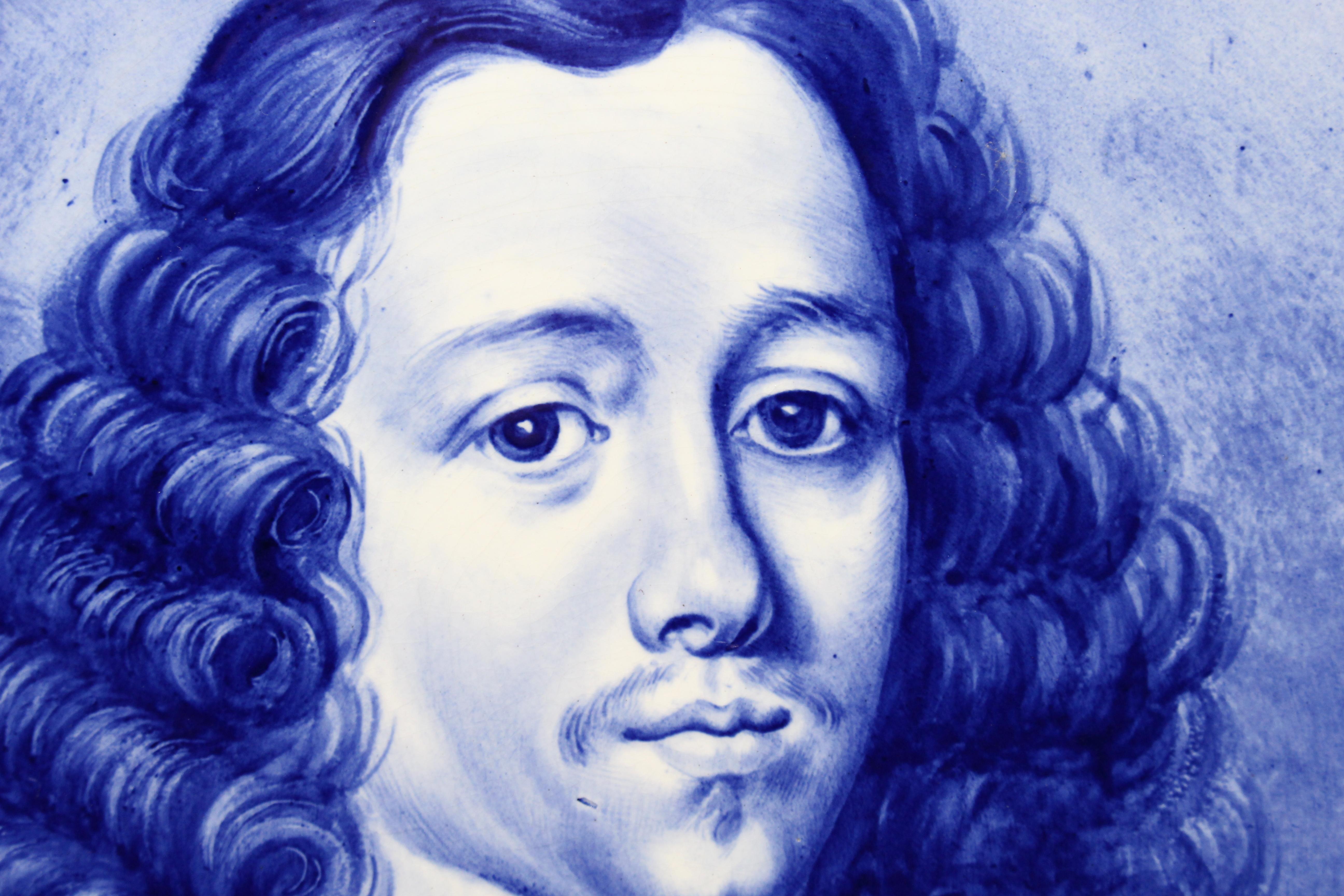19th Century Large Royal Bonn Blue & White Portrait Charger, Signed c.1890 For Sale