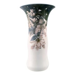 Large Royal Copenhagen Art Nouveau Vase Decorated with Lilies, Rare Shape