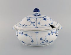 Large Royal Copenhagen Blue Fluted Plain Soup Tureen in Hand-Painted Porcelain
