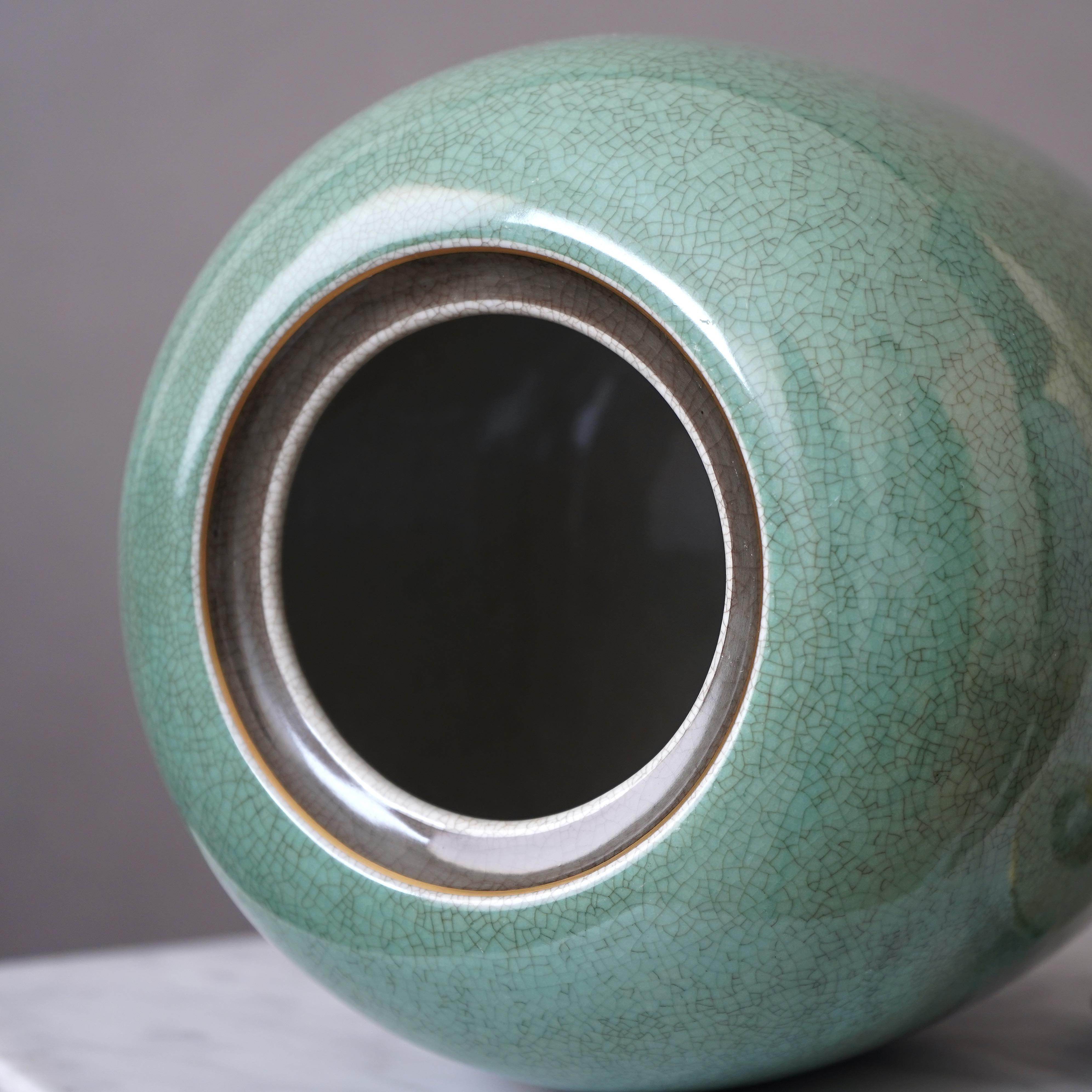 Urna con coperchio grande di Royal Copenhagen in vetro craquelé. Thorkild Olsen, Danimarca, 1961. in vendita 5