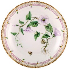Large Royal Copenhagen Flora Danica Porcelain Bowl with Hand Painted Flowers