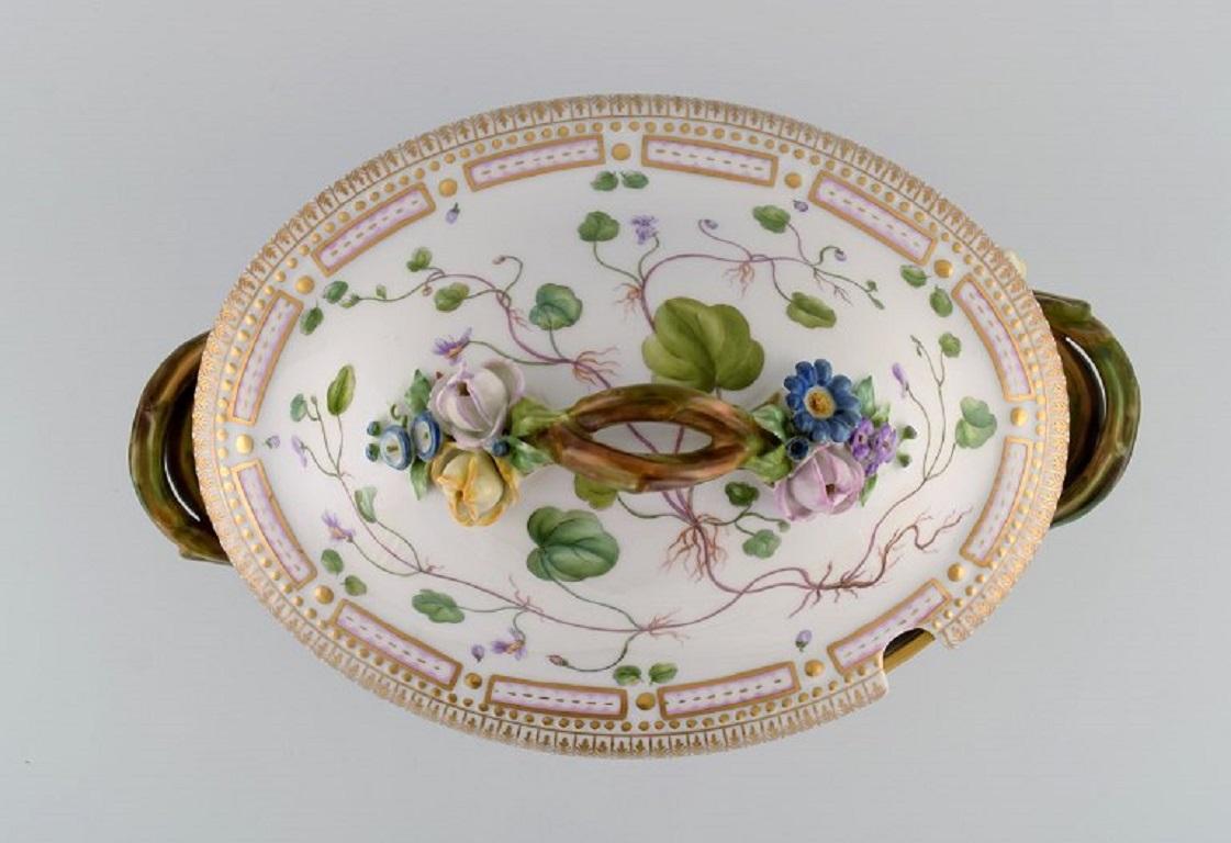 Danish Large Royal Copenhagen Flora Danica Soup Tureen in Hand-Painted Porcelain