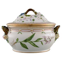 Large Royal Copenhagen Flora Danica Soup Tureen in Hand-Painted Porcelain