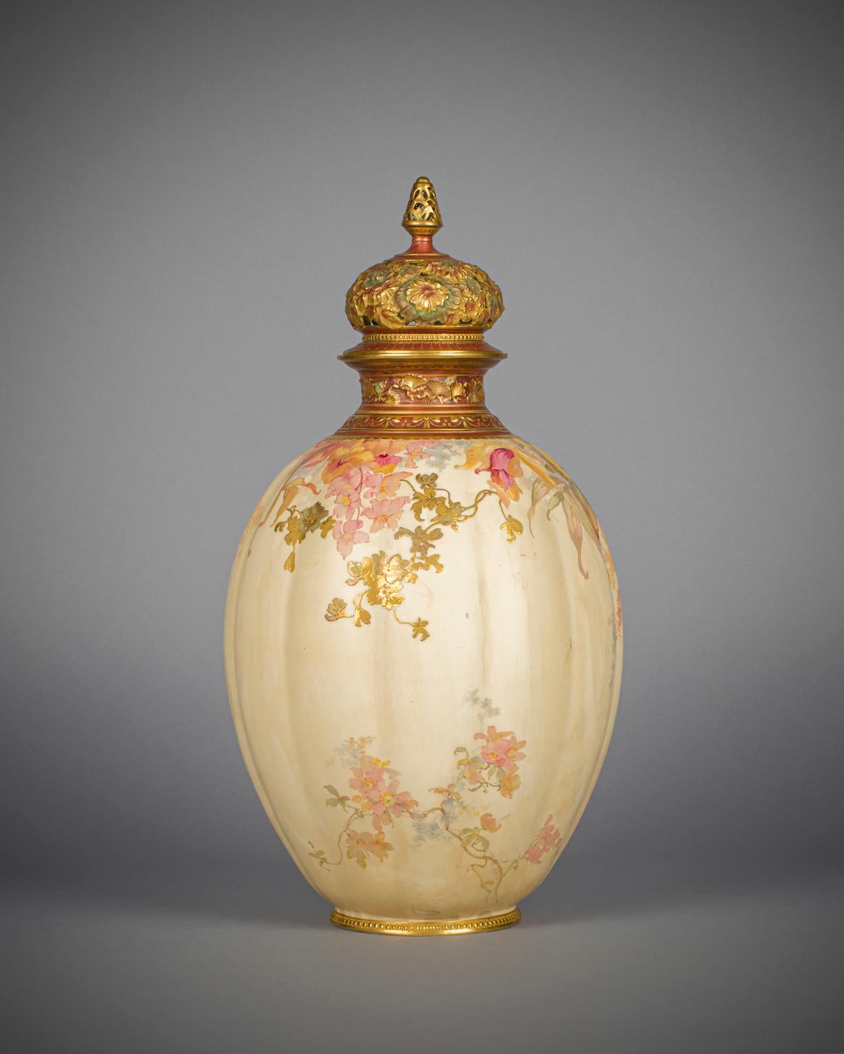 English Large Royal Crown Derby Covered Jar, 19th century For Sale