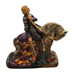 Grande sculpture de personnage anglais St. George de Royal Doulton