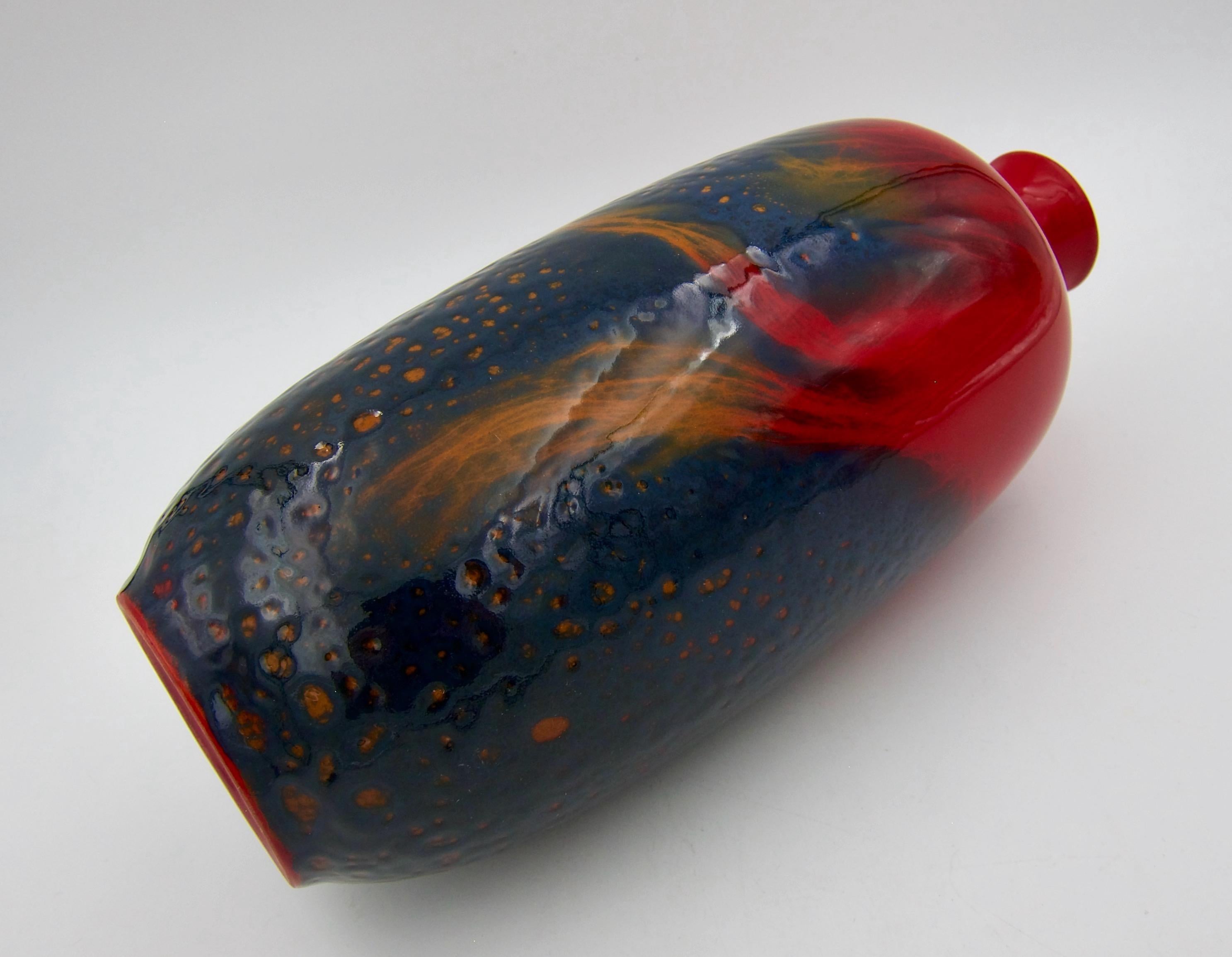 poole pottery red vase