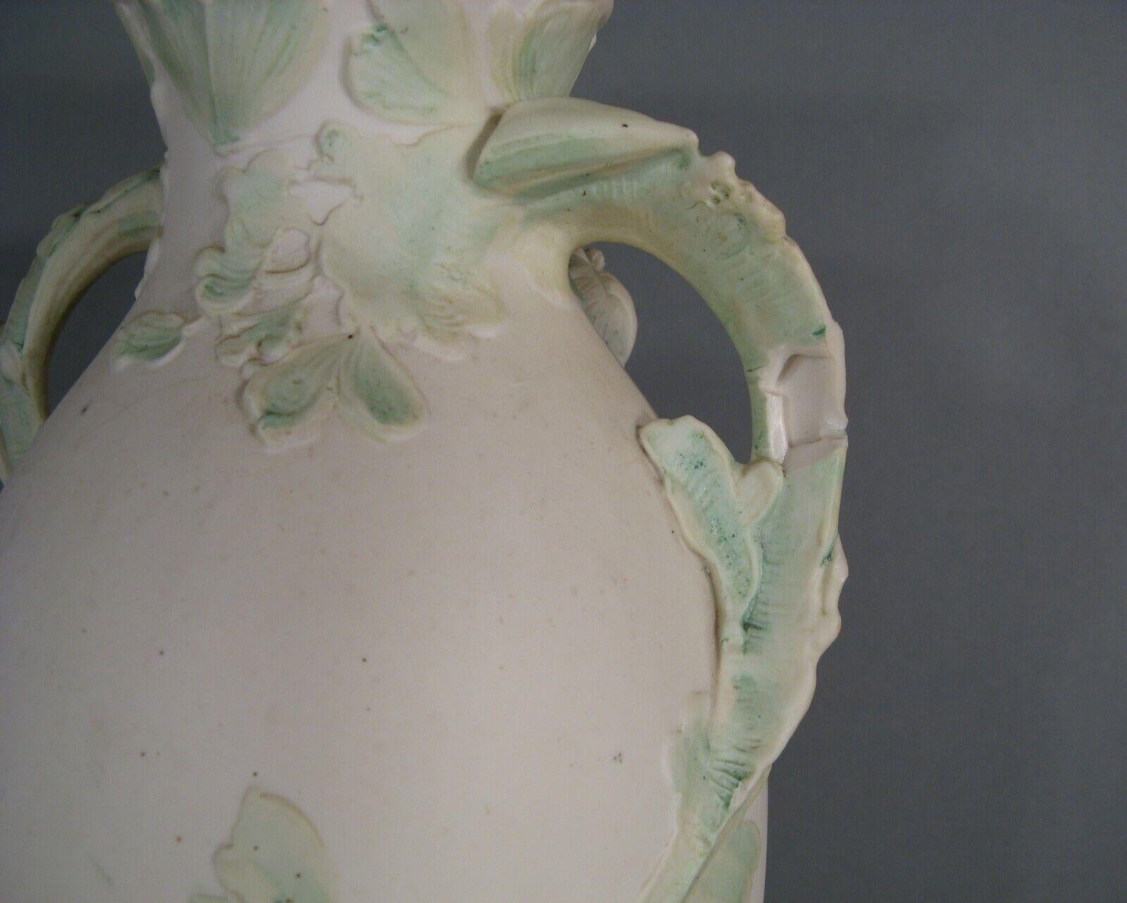 Grande vaso Royal Dux in stile liberty con decorazioni di giovani e Horn - 1Y166 3