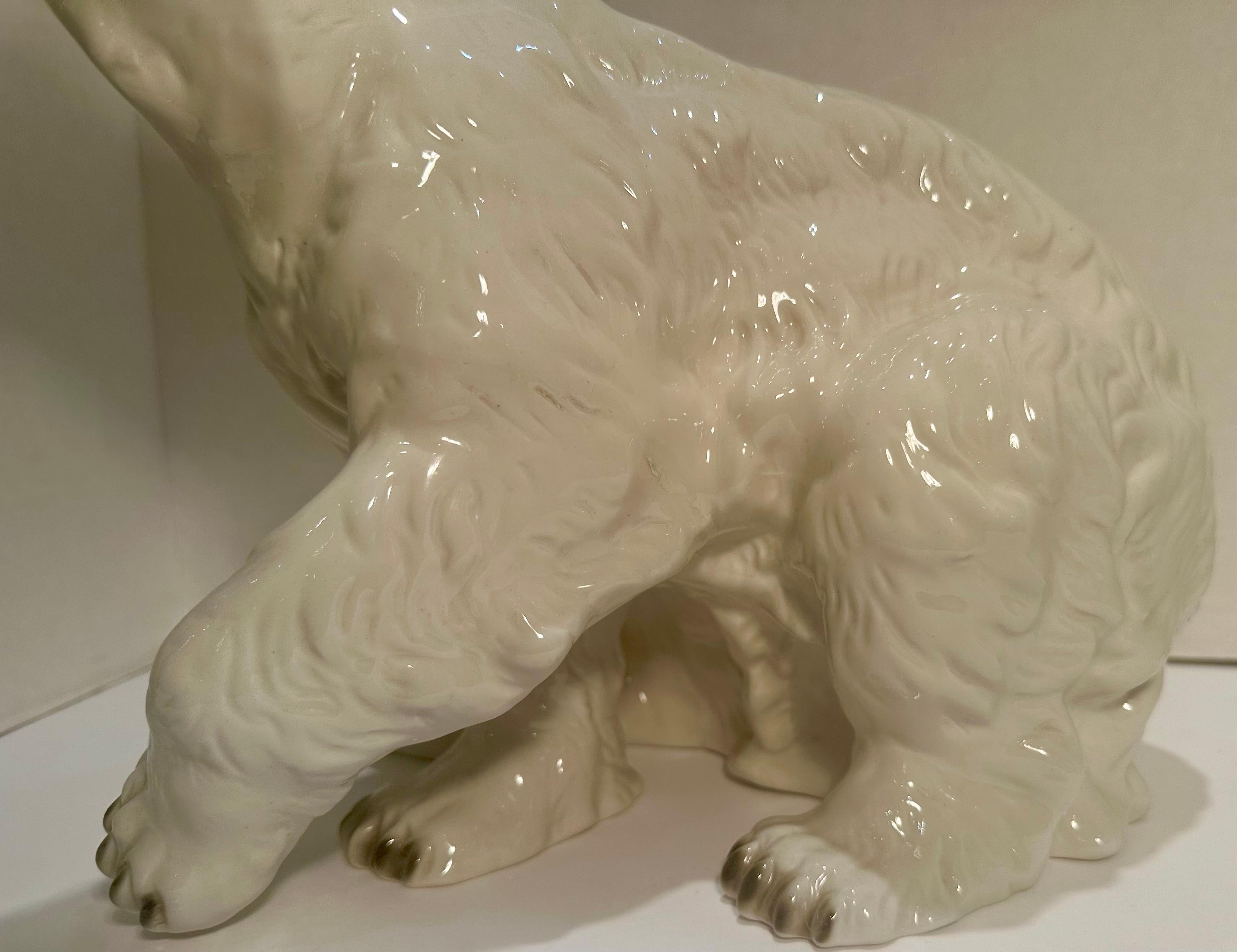 20th Century Large Royal Dux Hand Made and Painted Porcelain Polar Bear For Sale