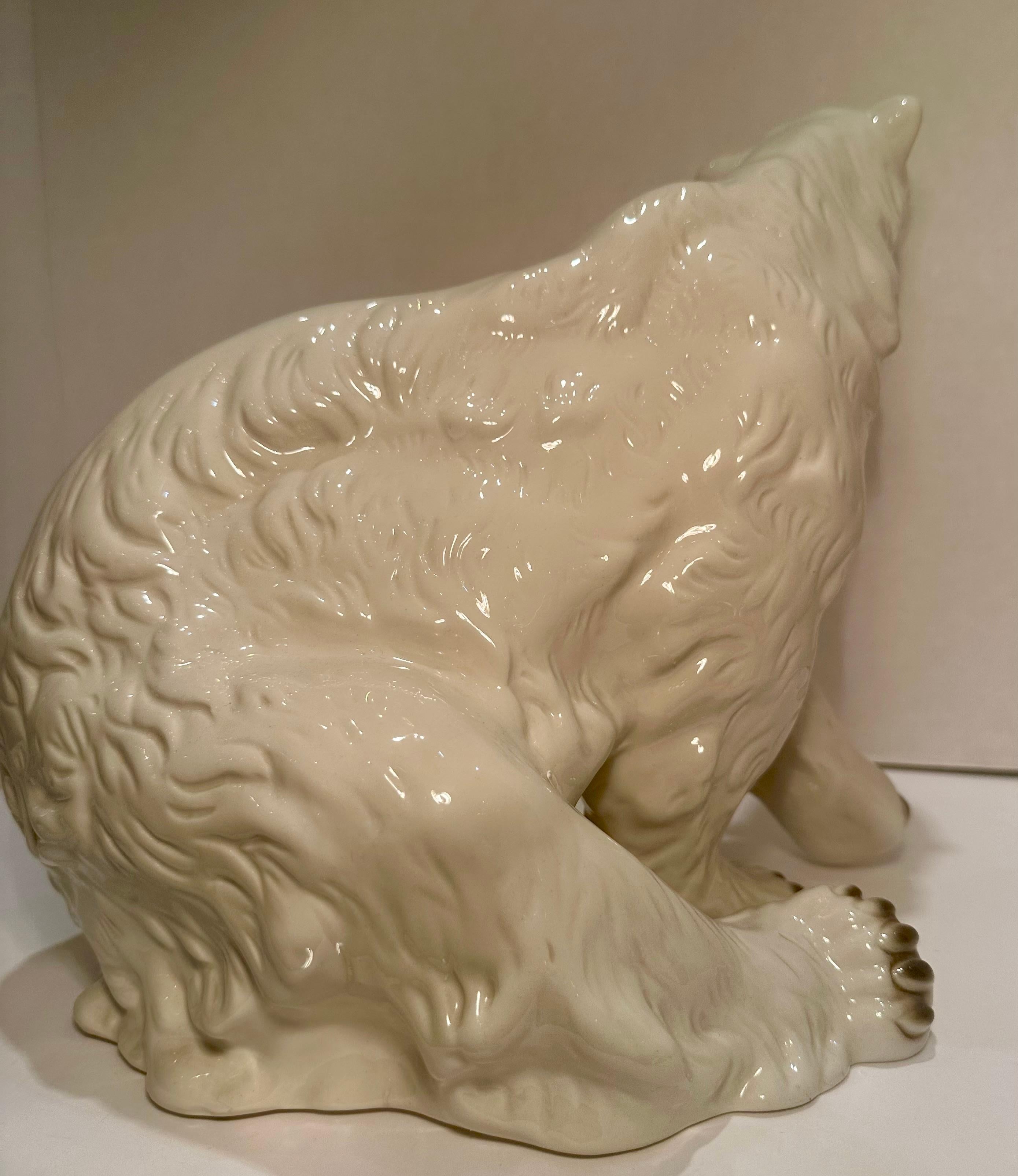 Large Royal Dux Hand Made and Painted Porcelain Polar Bear For Sale 2