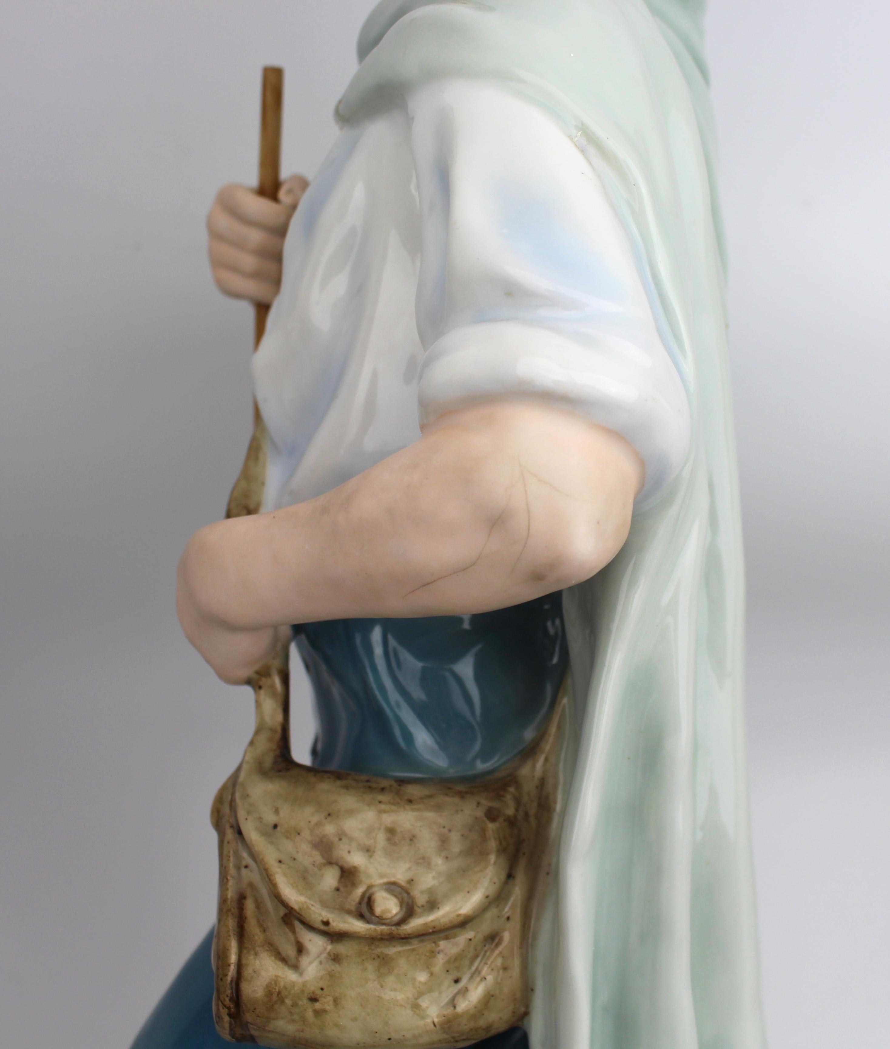 Grande figura di pastore in porcellana Royal Dux, XX secolo in vendita 2