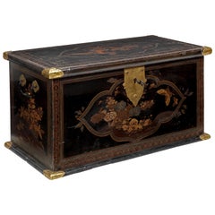 Large Royal Early 17th Century Japanese Lacquer Chest with Gilt-Bronze Mounts