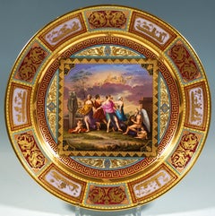 Large Royal Vienna Picture Plate 'Four Seasons With Father Of Time' circa 1890