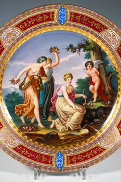 Large Royal Vienna Picture Plate 'The Disarming Of Cupid' A. Kauffmann, ca 1900