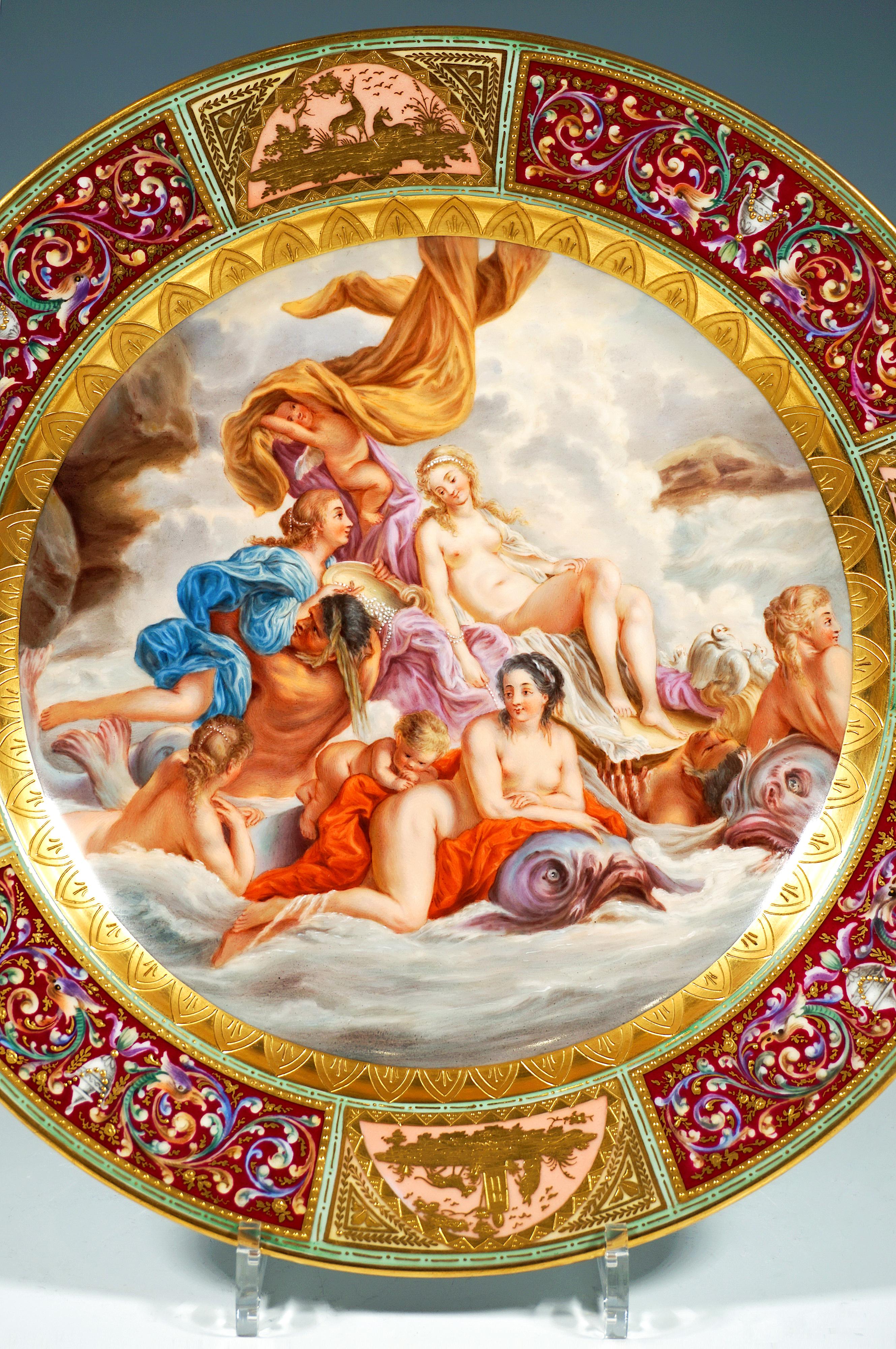 Classical Roman Large Royal Vienna Picture Plate 'The Triumph Of Venus' After F. Boucher, c 1890