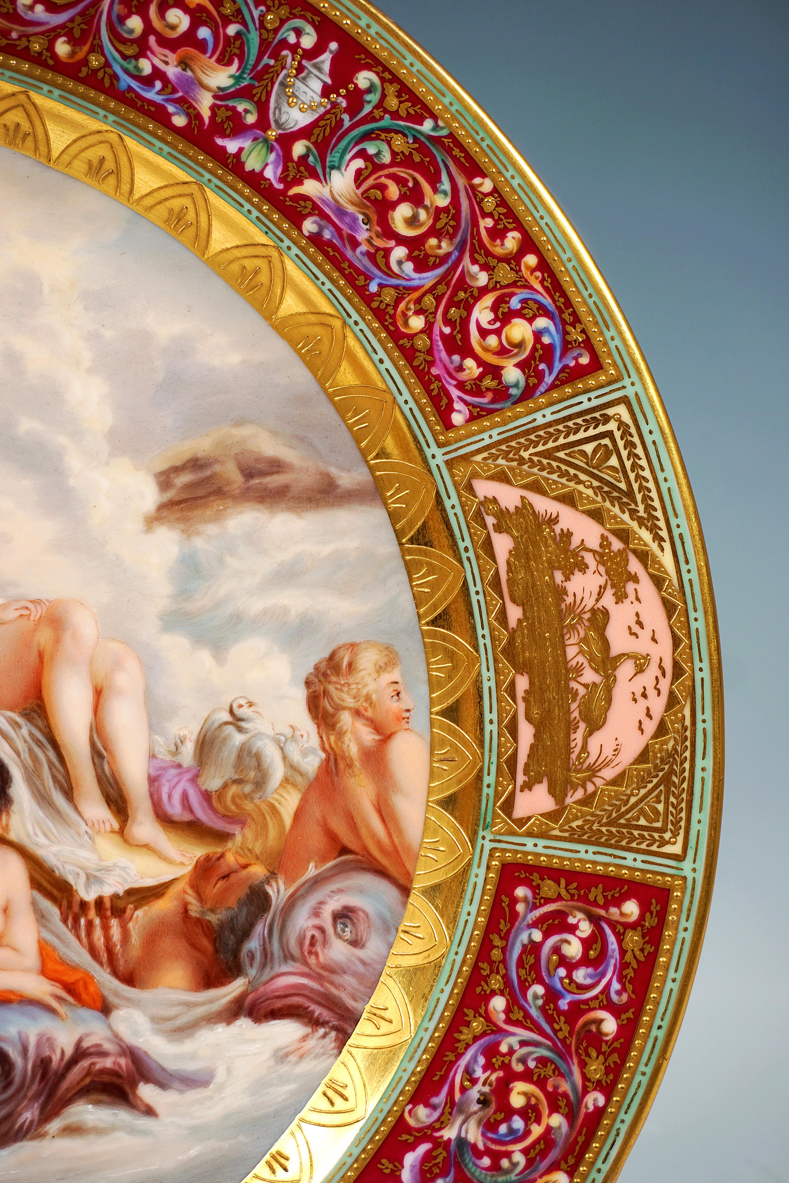 Late 19th Century Large Royal Vienna Picture Plate 'The Triumph Of Venus' After F. Boucher, c 1890
