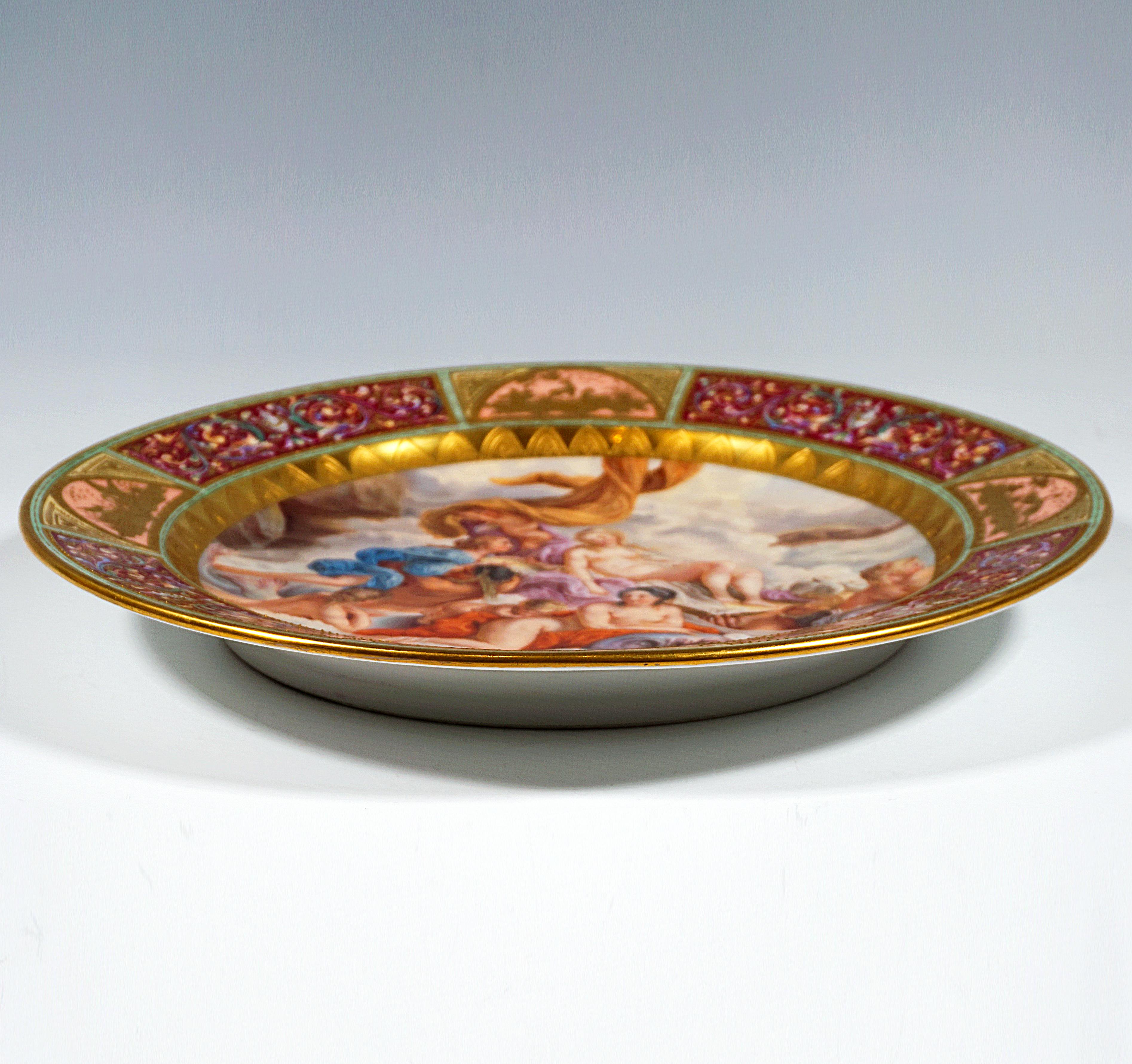 Porcelain Large Royal Vienna Picture Plate 'The Triumph Of Venus' After F. Boucher, c 1890