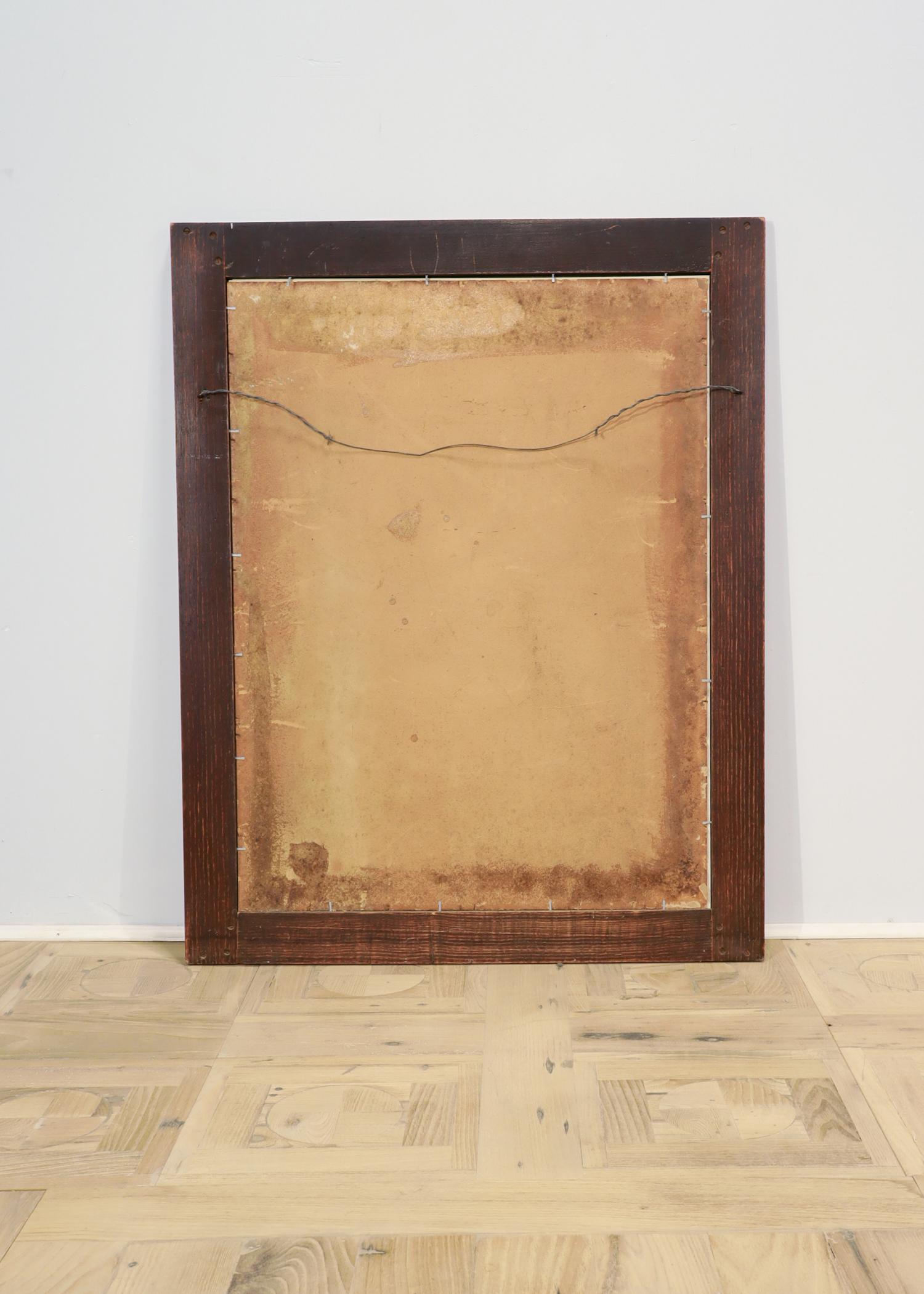 Large Roycrofters American Arts & Crafts Quarter Sawn Oak Picture / Mirror Frame In Good Condition For Sale In Philadelphia, PA