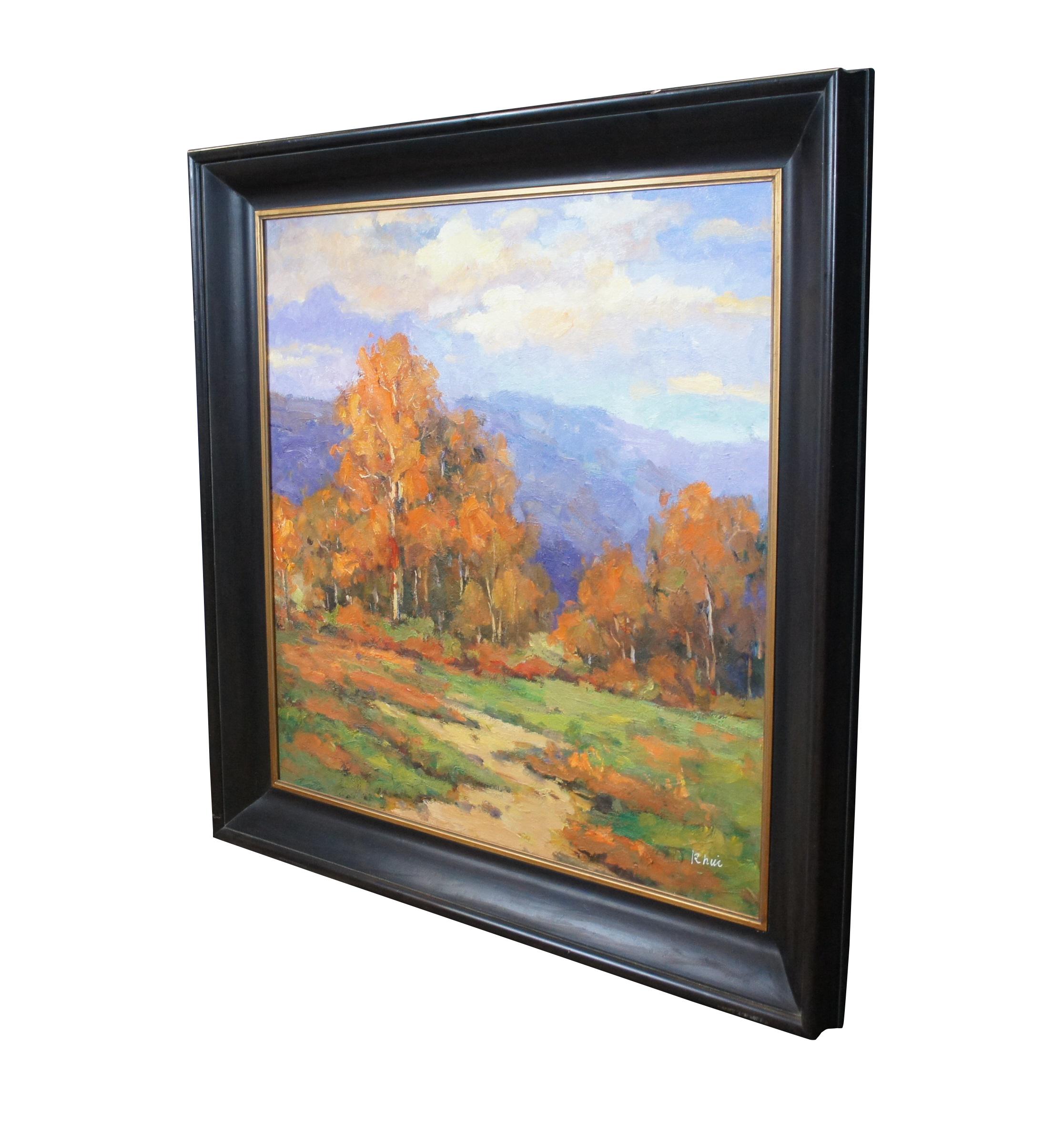 Herbstbaum-Gebirge-Landschaft Ölgemälde auf Leinen 45