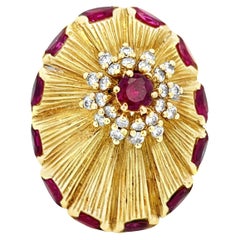 Large Ruby and Diamond Cocktail Ring