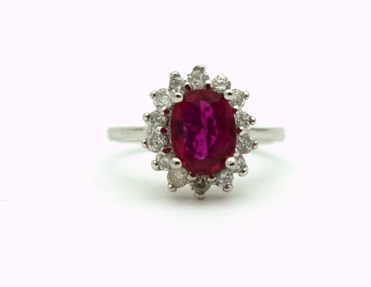 Stunning pink ruby cocktail ring, 100% natural pink ruby accompanied by fine diamonds VS clarity and F color made in 18KT white gold. Such a bright ring for that gala night!
Diamonds are totalling 1 carat and ruby is 3 carats.

Certificate of