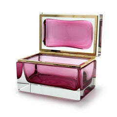 Large Ruby RECTANGULAR Unique Murano Glass Jewelry Box