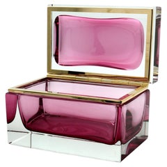 Large Ruby RECTANGULAR Unique Murano Glass Jewelry Box