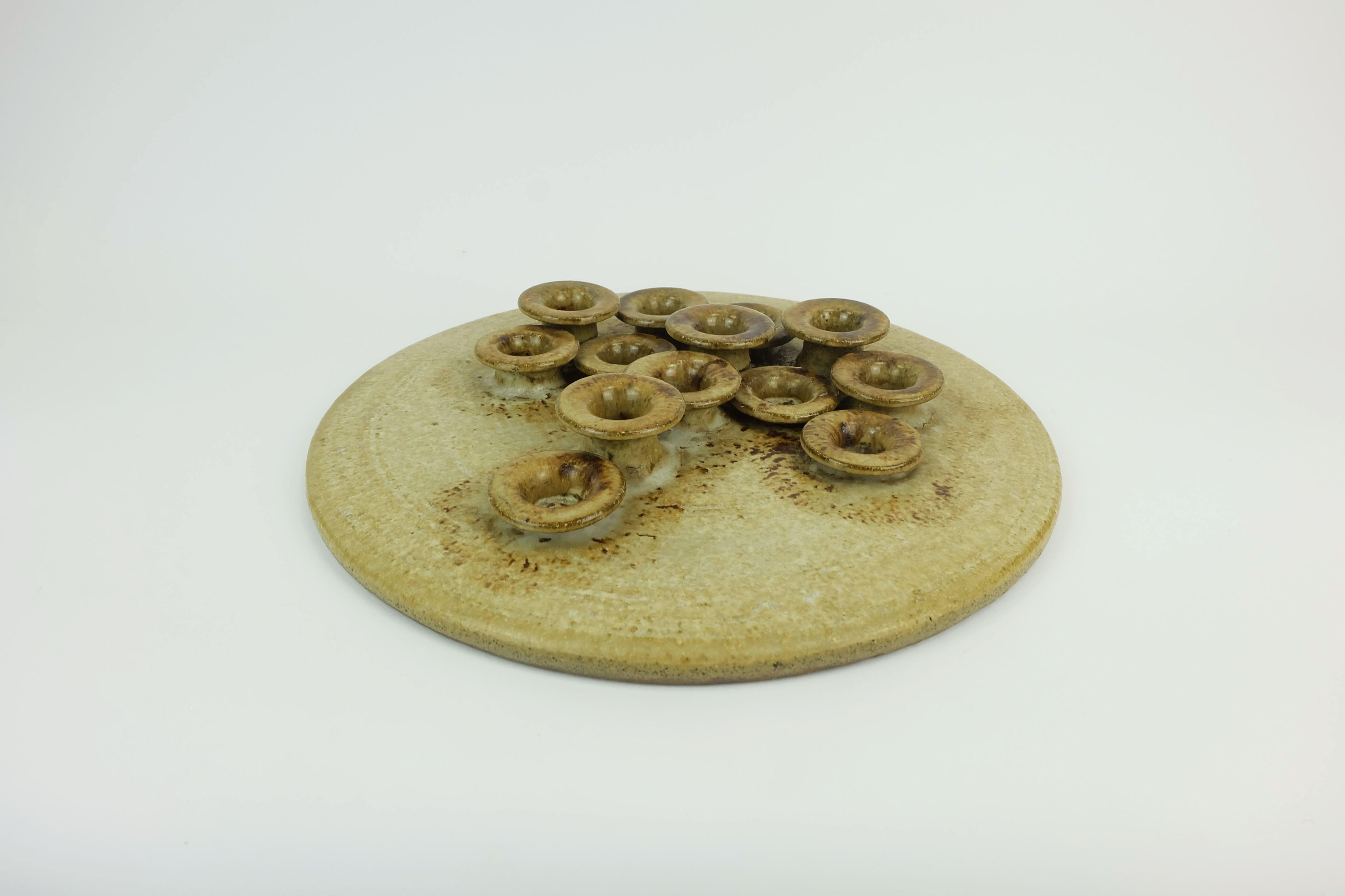 grand PORTE-BOUGIES Rudi Stahl pour 13 bougies 1970 West German Pottery en vente 1