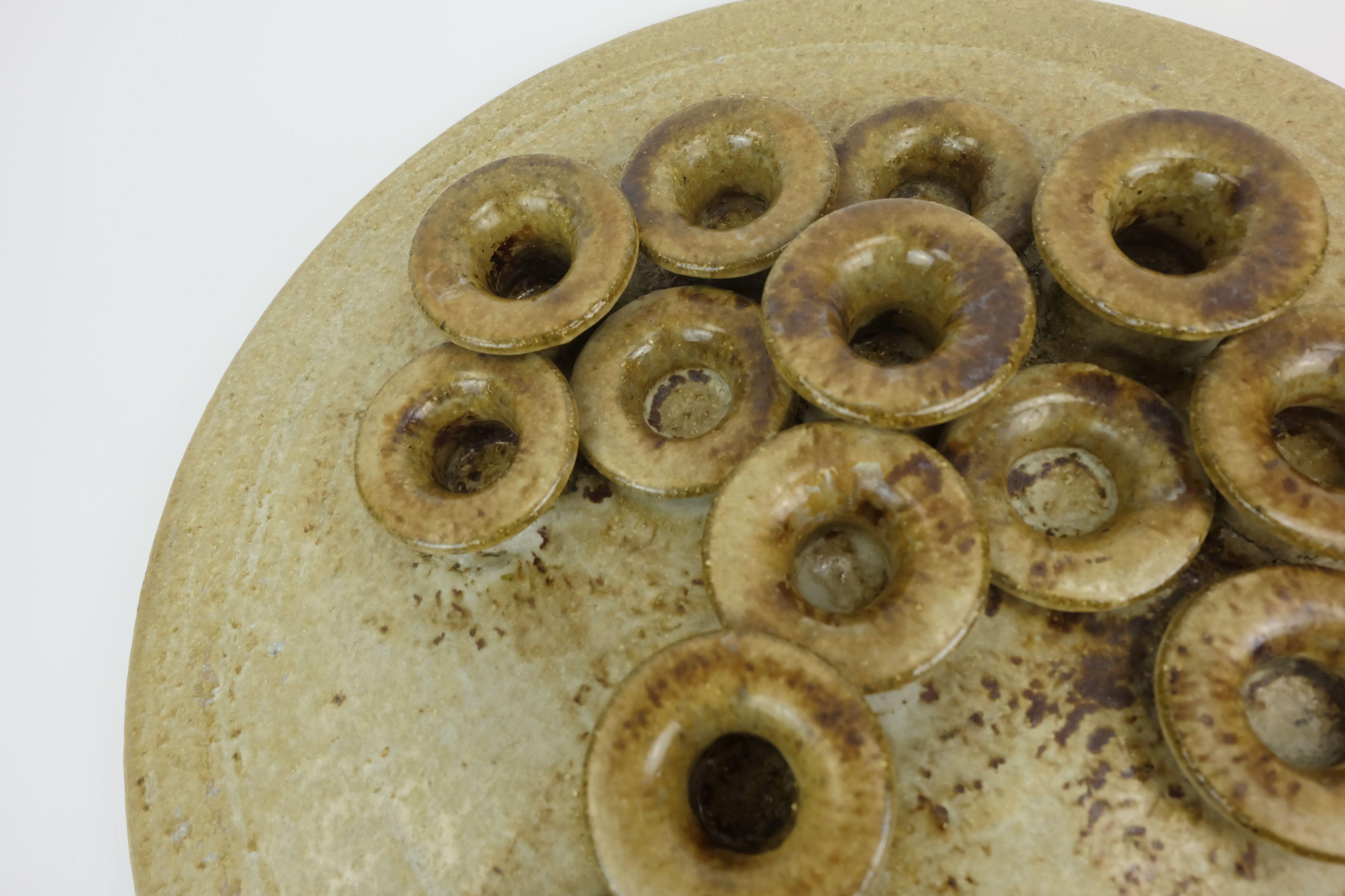 grand PORTE-BOUGIES Rudi Stahl pour 13 bougies 1970 West German Pottery en vente 2