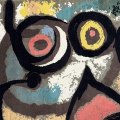 Hand-Knotted Wool Rug 'Bird Woman' After Joan Miró, Circa 1970