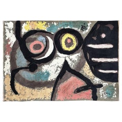 Large Rug after 'Bird Woman' by Joan Miró, Hand knotted in Wool