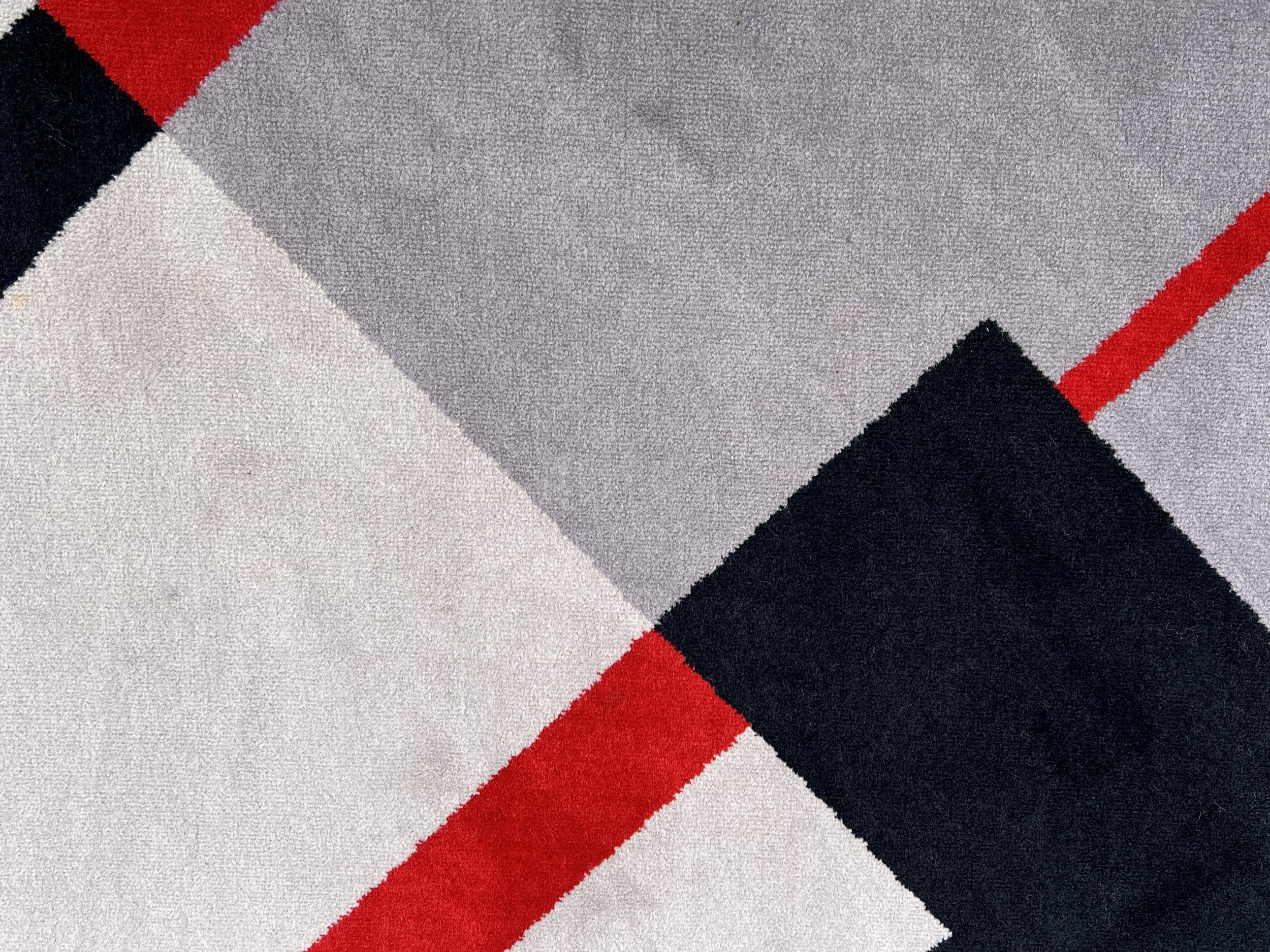 Großer Wollteppich mit geometrischem Muster, Frankreich, um 1970 (Moderne der Mitte des Jahrhunderts) im Angebot