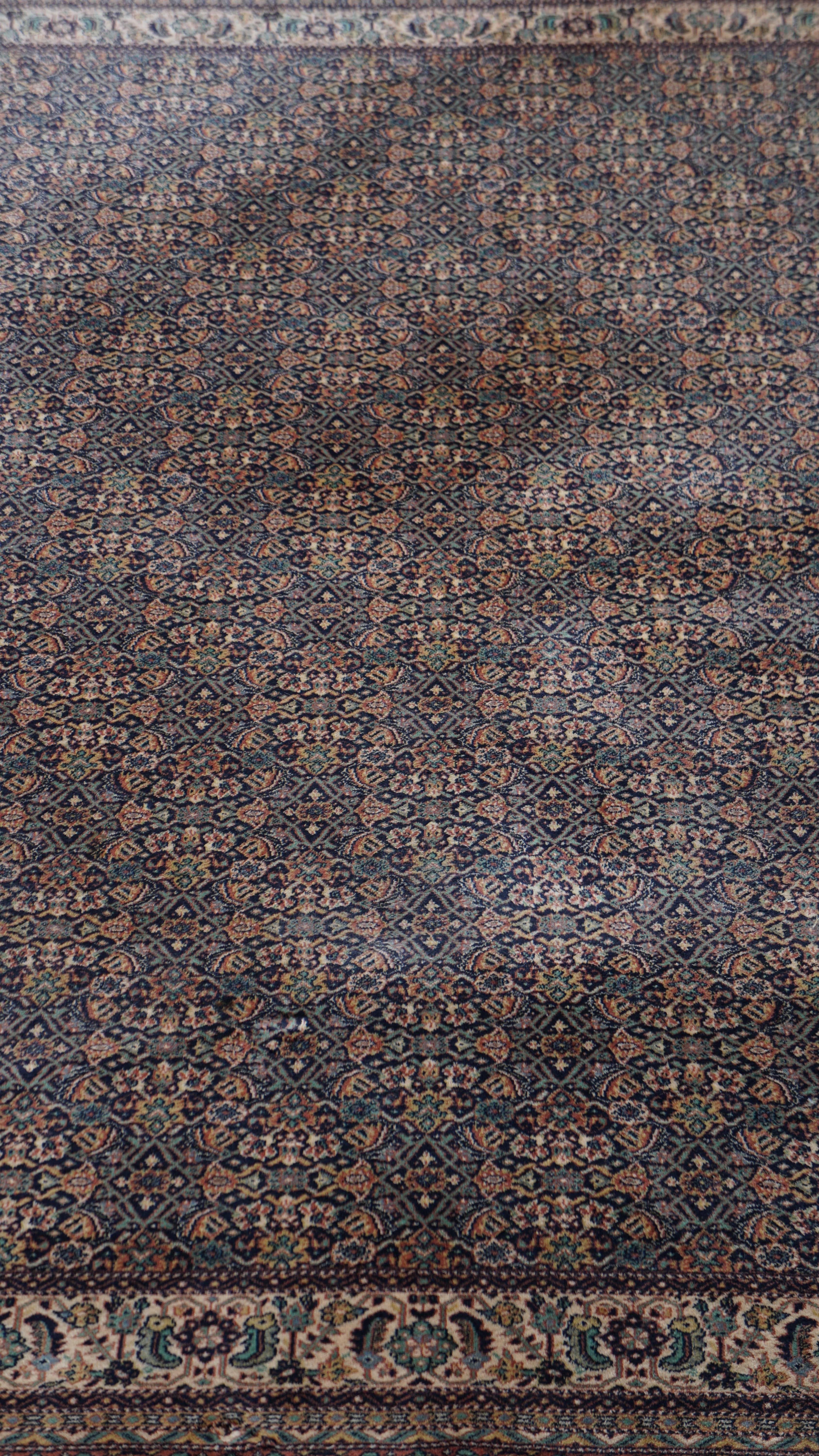 Angeboten wird dieser stilvolle und große Orientteppich mit einem feinen Muster und schönen Farben in den Maßen 341x242 cm. 

Lassen Sie Ihr Zuhause mit dem Charme dieses umwerfenden Stücks erstrahlen. Es zeichnet sich durch elegante Farbtöne und