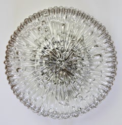 Large 16" Rupert Nikoll Clear Bubble Glass Flush Mount Light / Lamp c. 1960