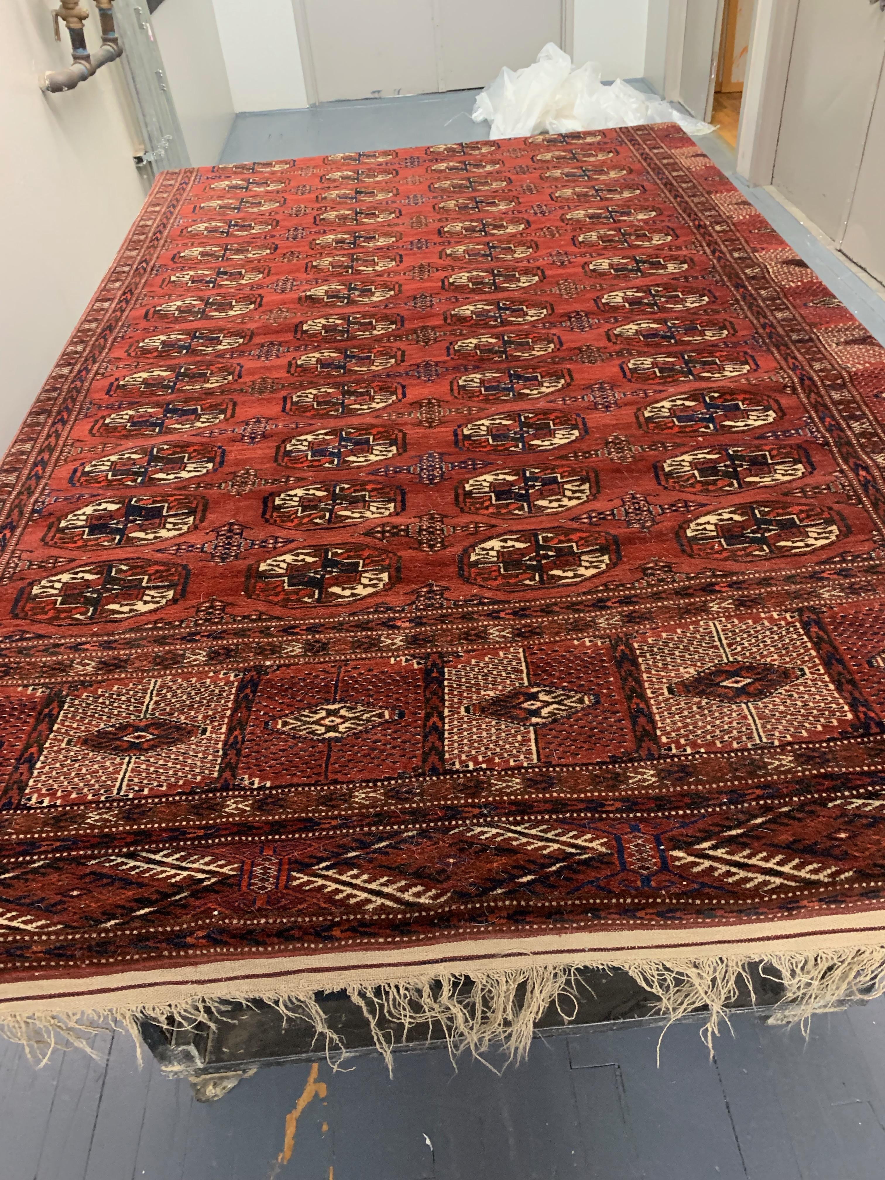 Large Russian Bokhara Rug Original, 19th Century For Sale 1