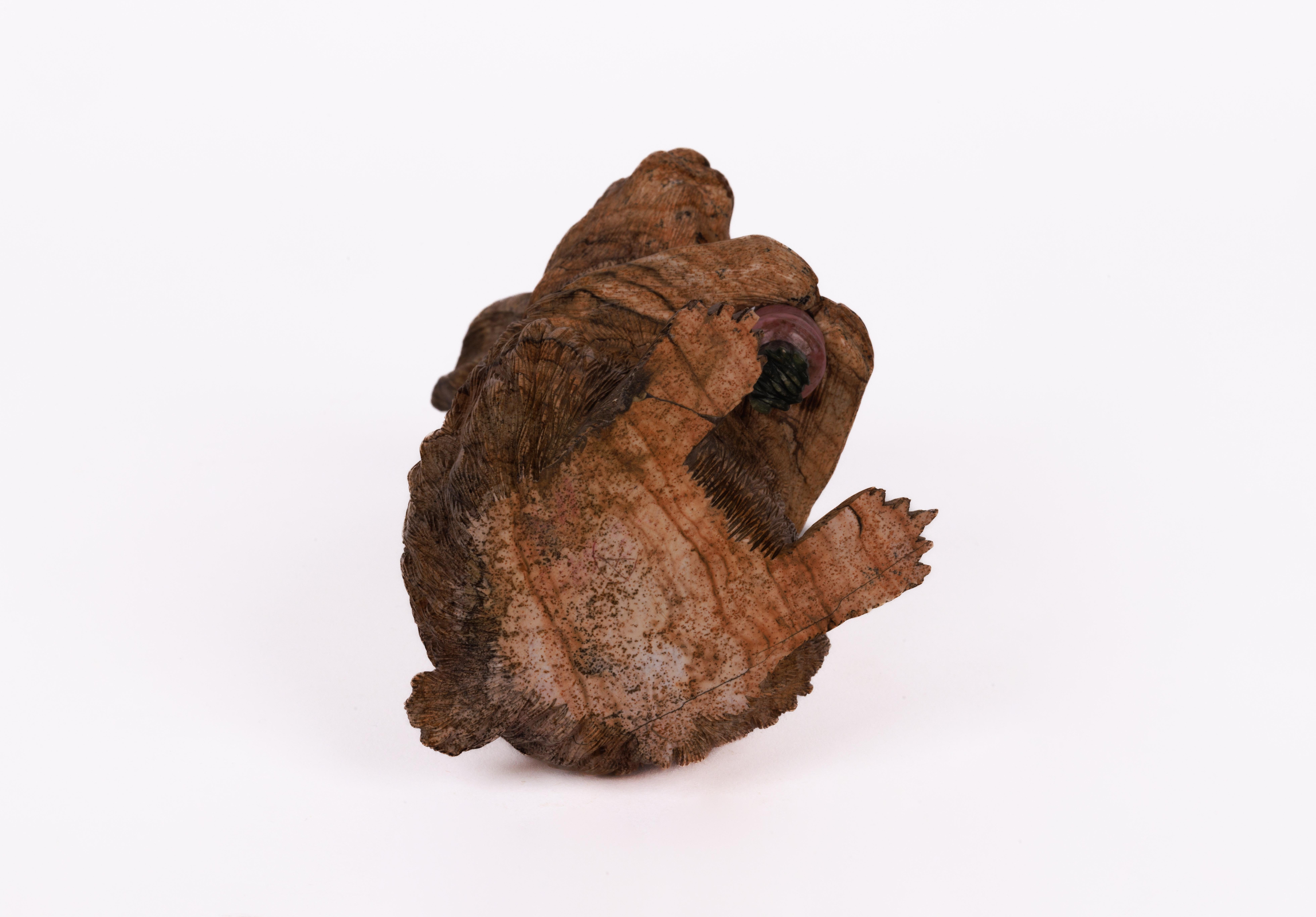 Large Russian Carved Jasper Figure of a Rabbit In Good Condition In Queens, NY