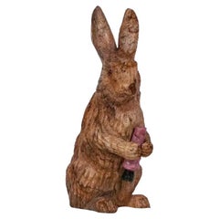 Grande figurine russe en jaspe sculpté représentant un lapin