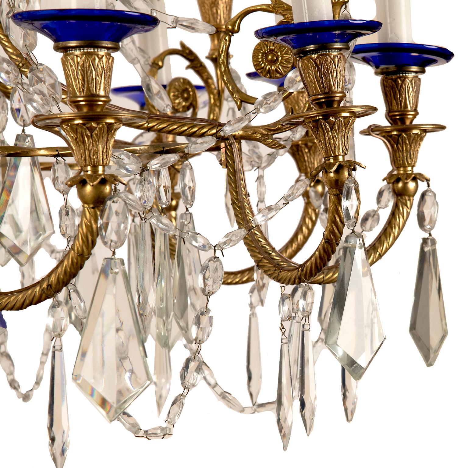 Large Russian Neoclassical Style Bronze Chandelier, circa 1900 In Good Condition In Toronto, ON