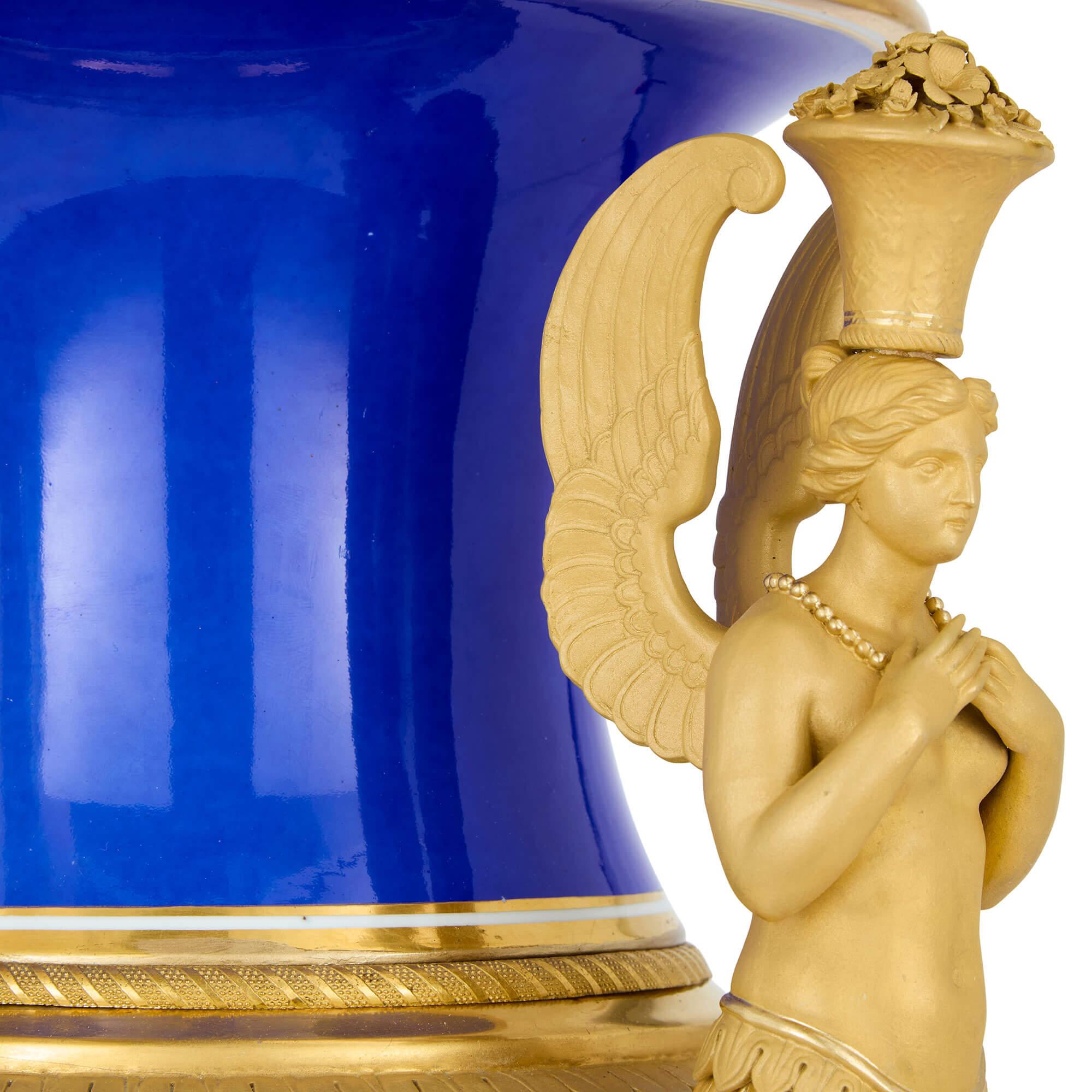 Large Russian Nicholas I Period Porcelain Vase Imperial Porcelain Factory In Good Condition For Sale In London, GB