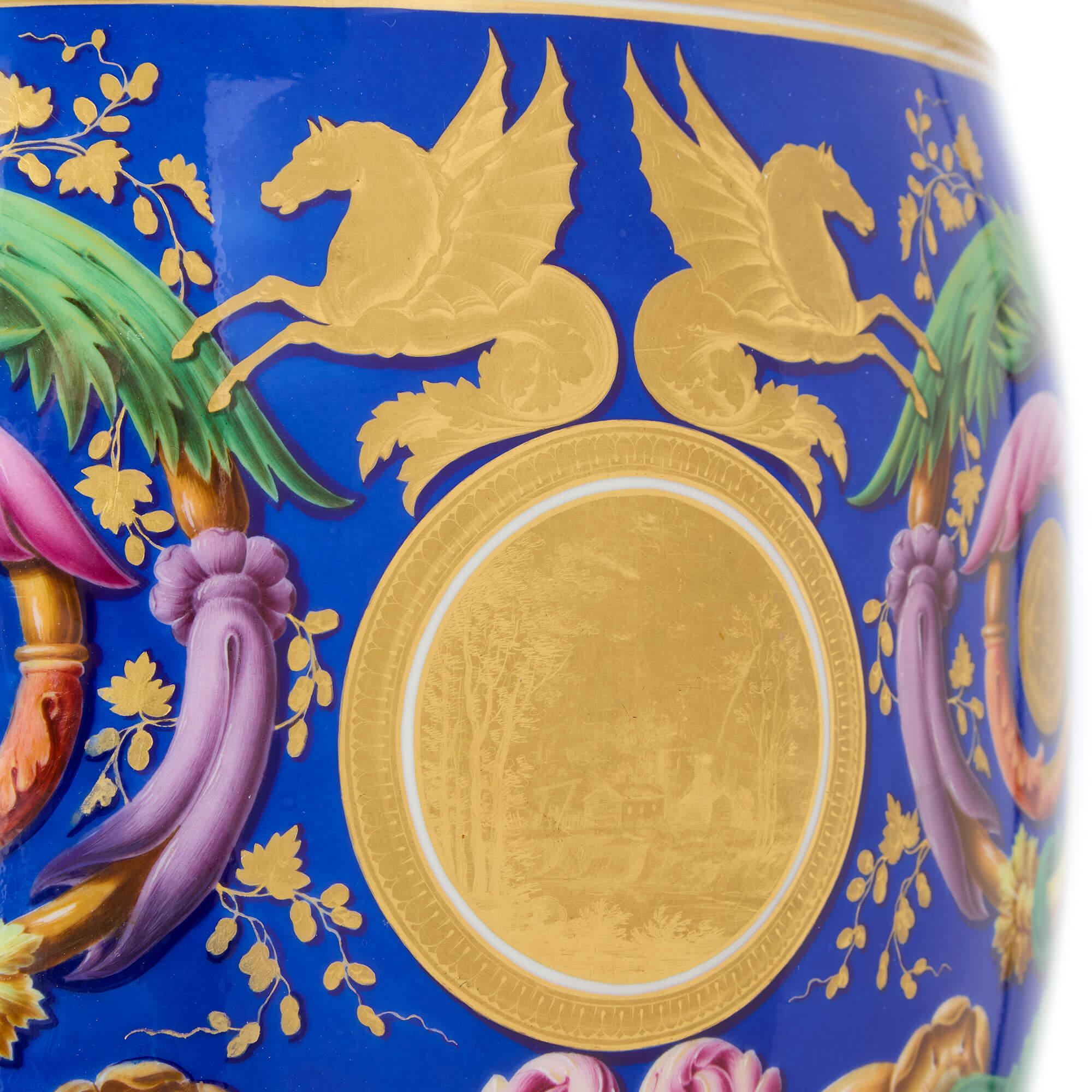 Large Russian Nicholas I Period Porcelain Vase Imperial Porcelain Factory For Sale 1