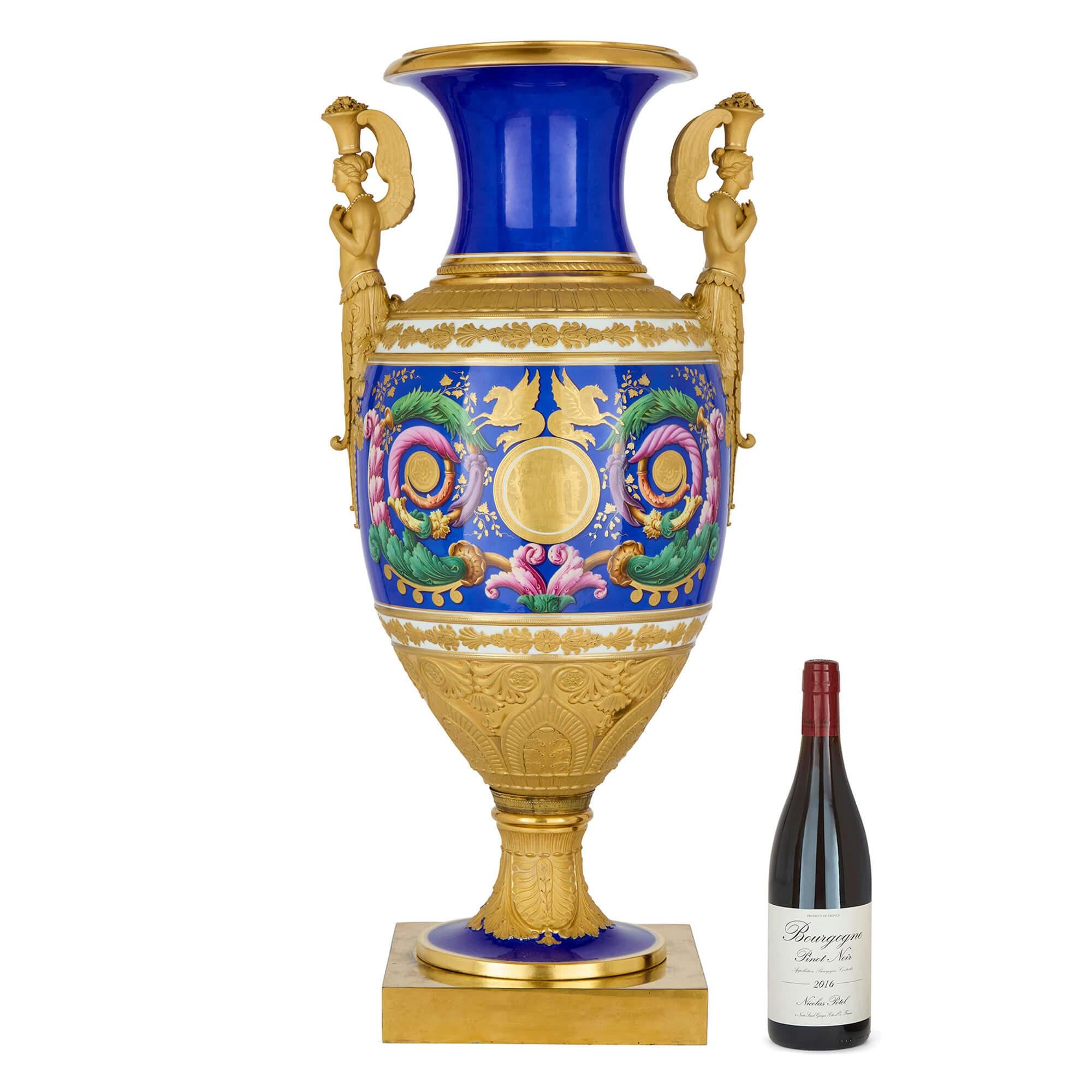 Large Russian Nicholas I Period Porcelain Vase Imperial Porcelain Factory For Sale 2