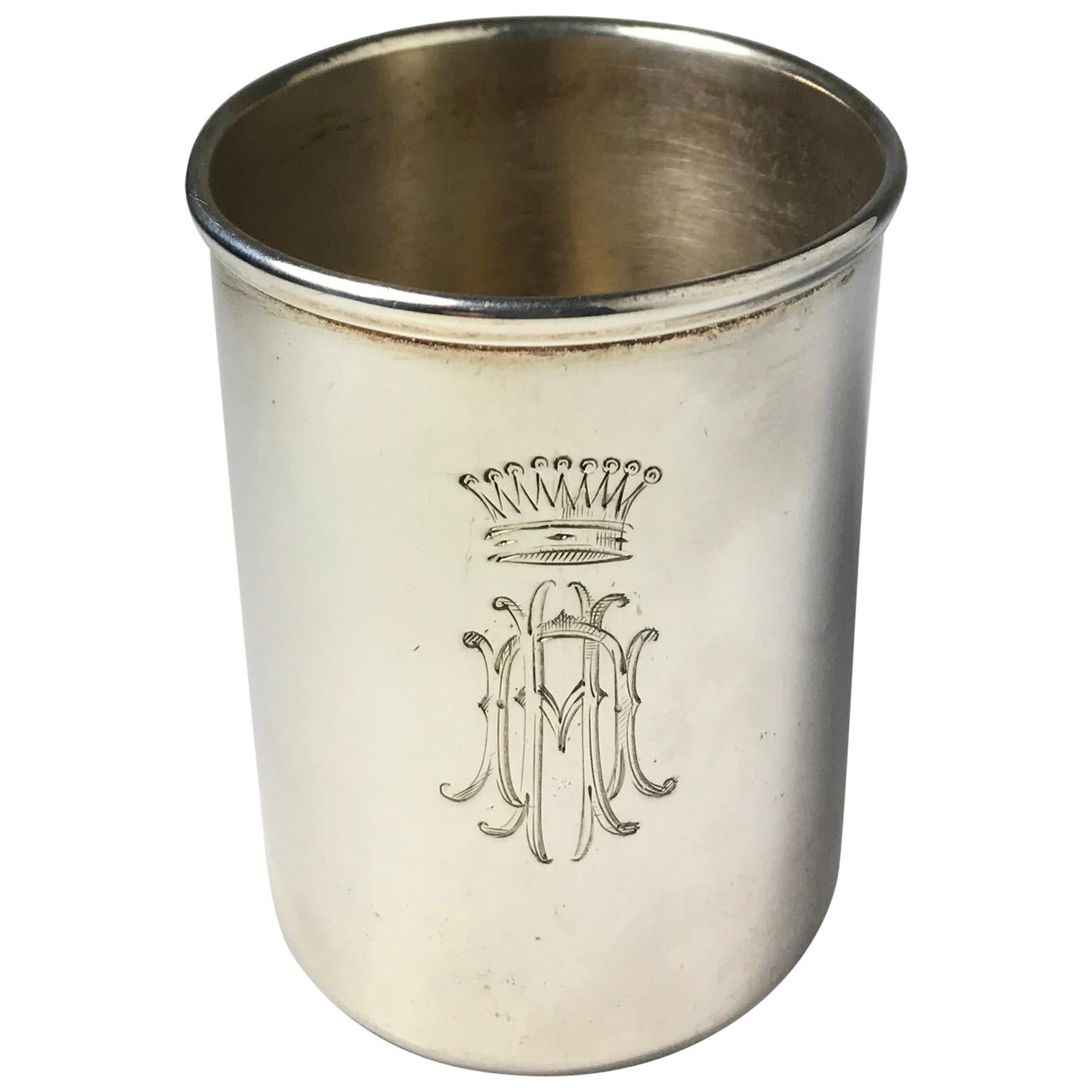 Large Russian Imperial-era Silver Vodka Cup by Morozov, St. Petersburg, c. 1900