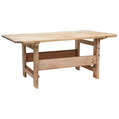 Large Rustic 19th Century Swedish Pine Table