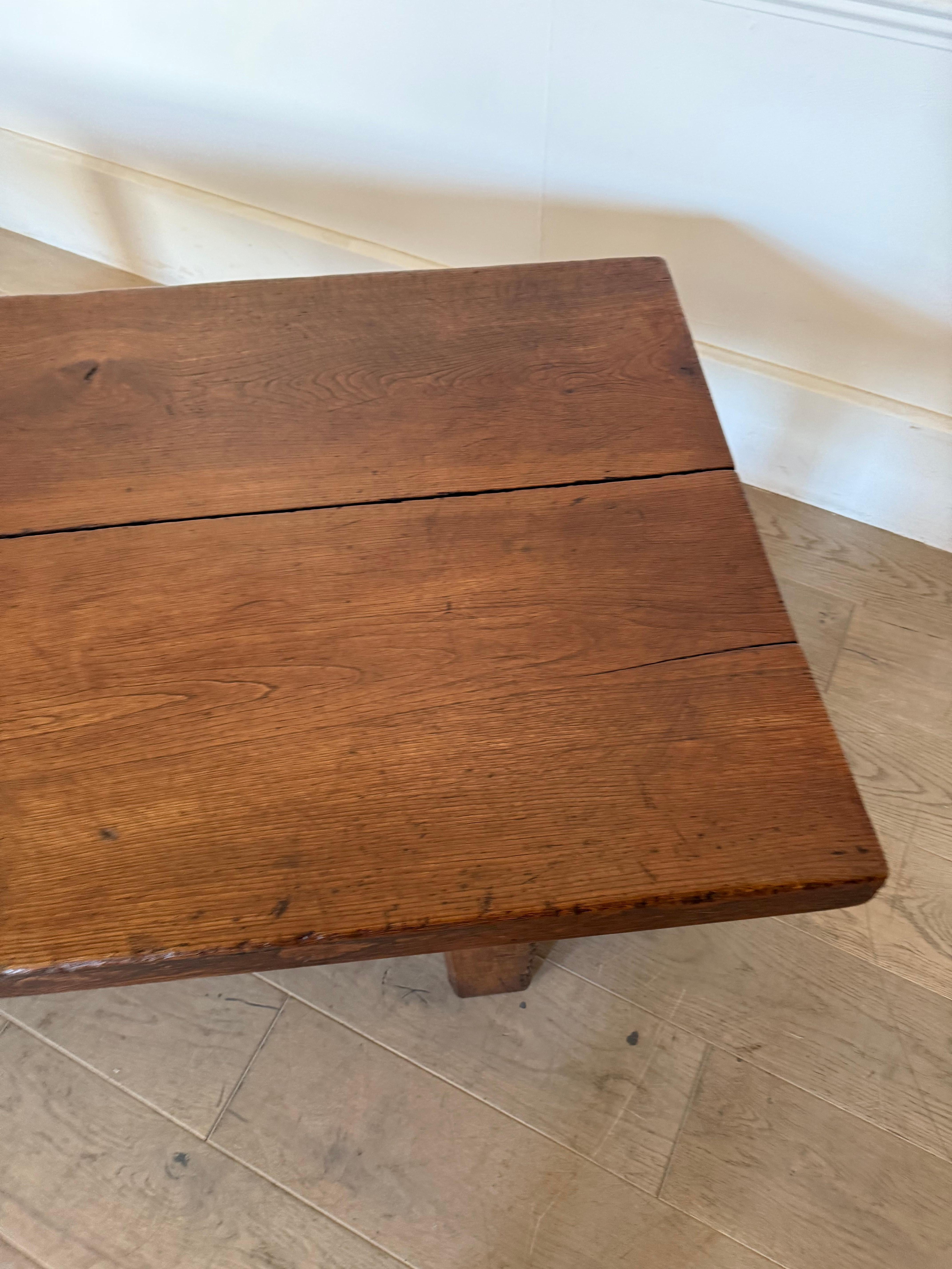 Large 19th Century elm coffee table.
Circa 1850’s from the Normandy region of France.
Reduced in height, the top has a bit of warping at the ends but makes a great statement piece.


H
: 51 cm (20 1/16