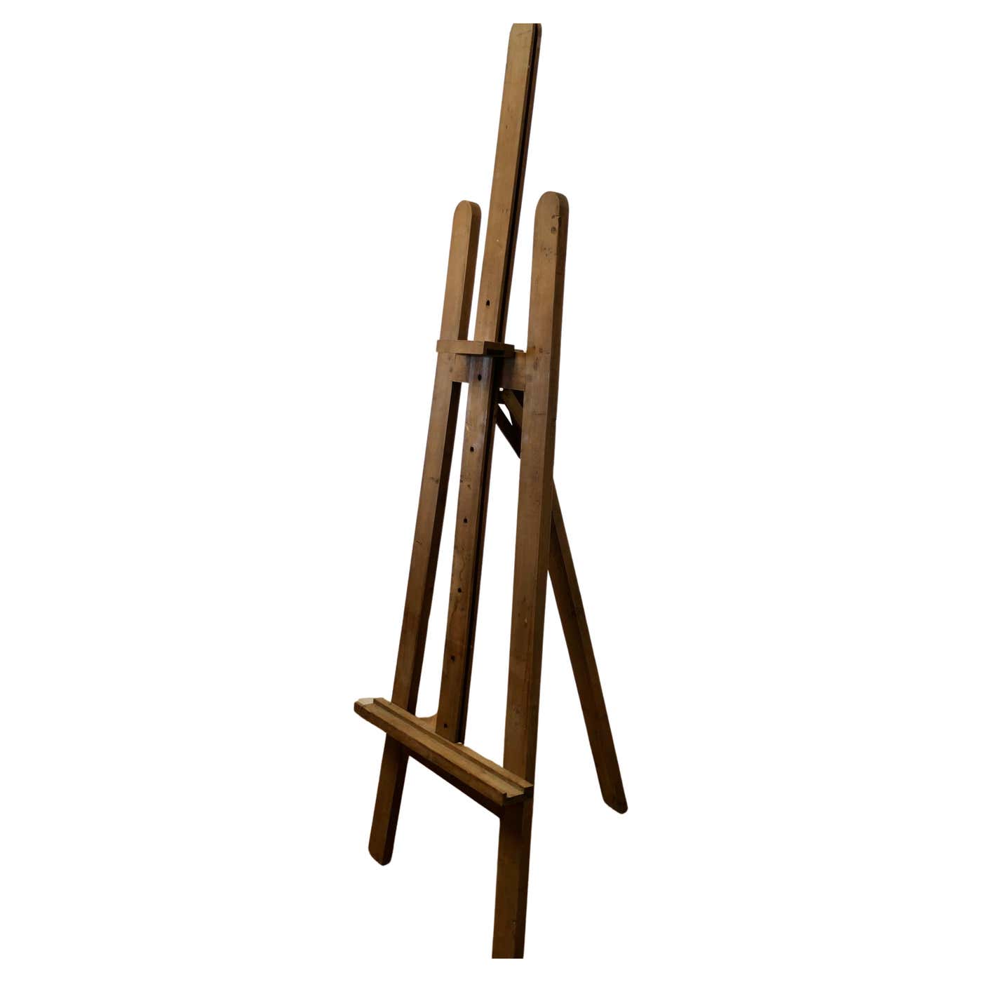 Large Rustic Adjustable Oak Artists’ Easel For Sale at 1stDibs