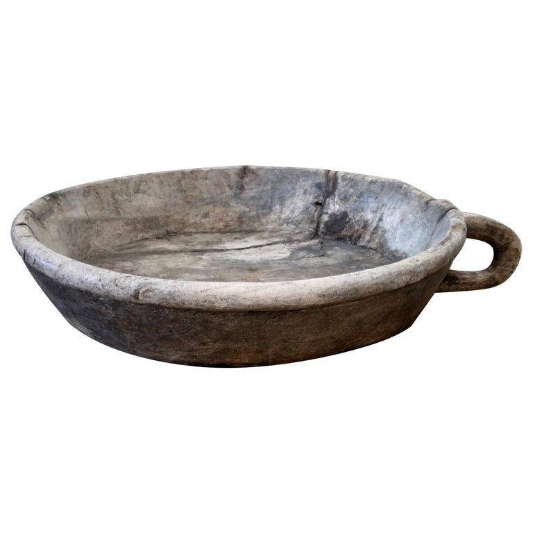 Large Rustic Antique Dough Bowl Centerpiece For Sale at 1stDibs