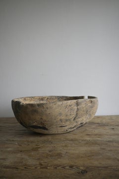 Large Rustic Birch Burl Bowl ca 1870