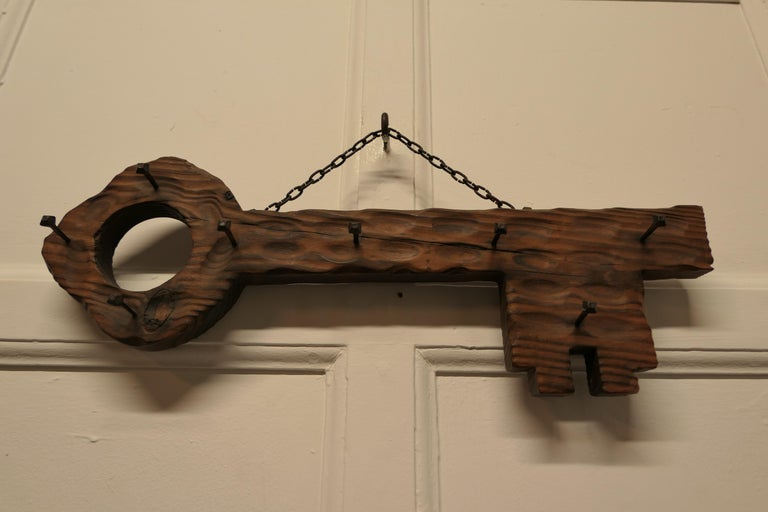 Large Rustic Cedar Wood Key Hanging Rack For Sale at 1stDibs