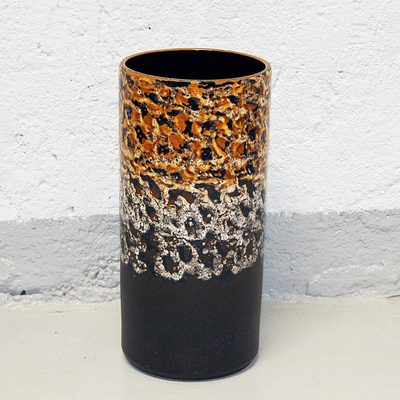 Große rustikale Vintage-Vase aus Keramik aus Westdeutschland, 1970er Jahre (Glasiert) im Angebot